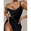 Elegante Frau im Kleid | Malen nach Zahlen