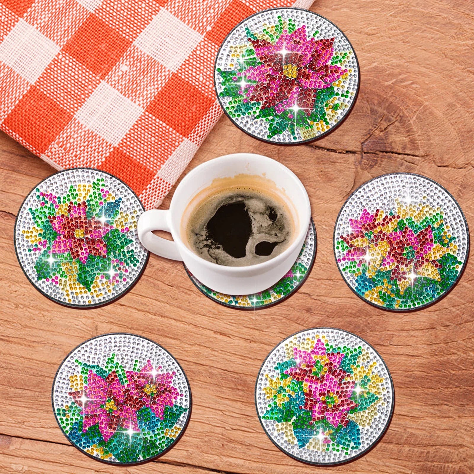 Blumen-Untersetzer | Diamond Painting