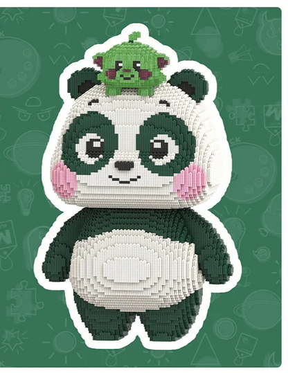 Panda mit Tierchen | Bausteine