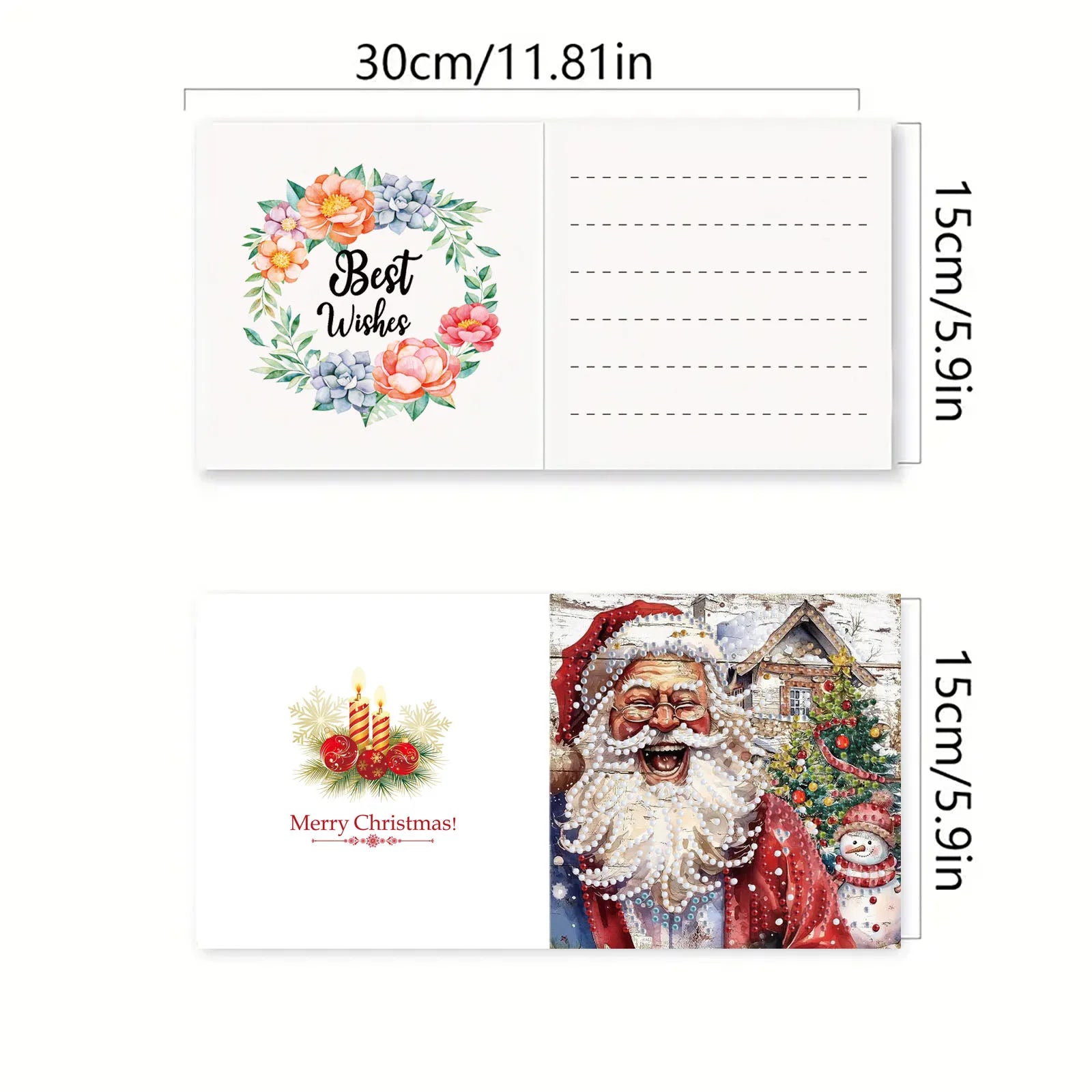 Verschiedene Weihnachtskarten | 6 Stück | Diamond Painting