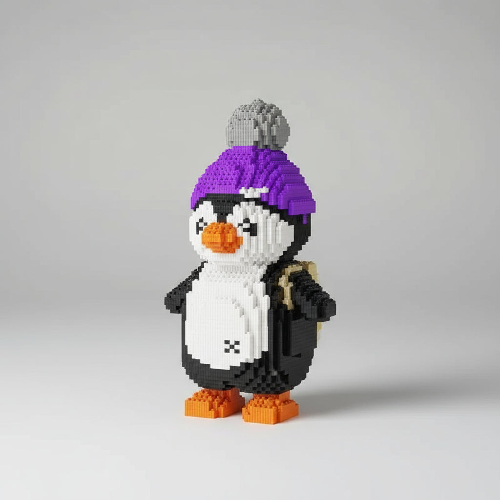 Pinguin mit Mütze | Bausteine
