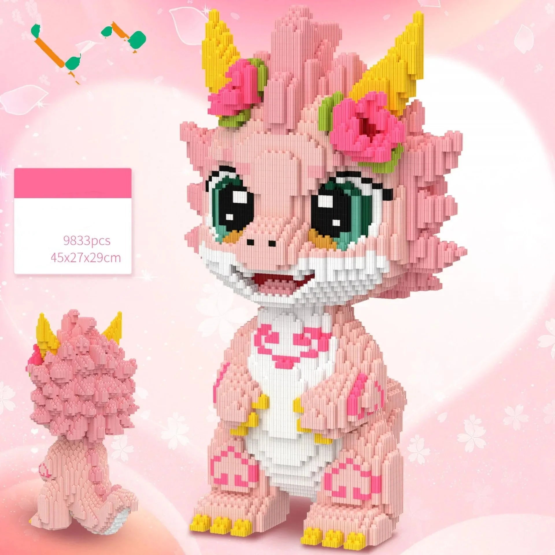 Süßer rosa Drache | Bausteine