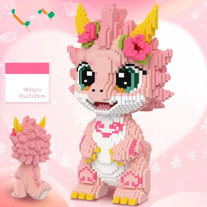 Süßer rosa Drache | Bausteine