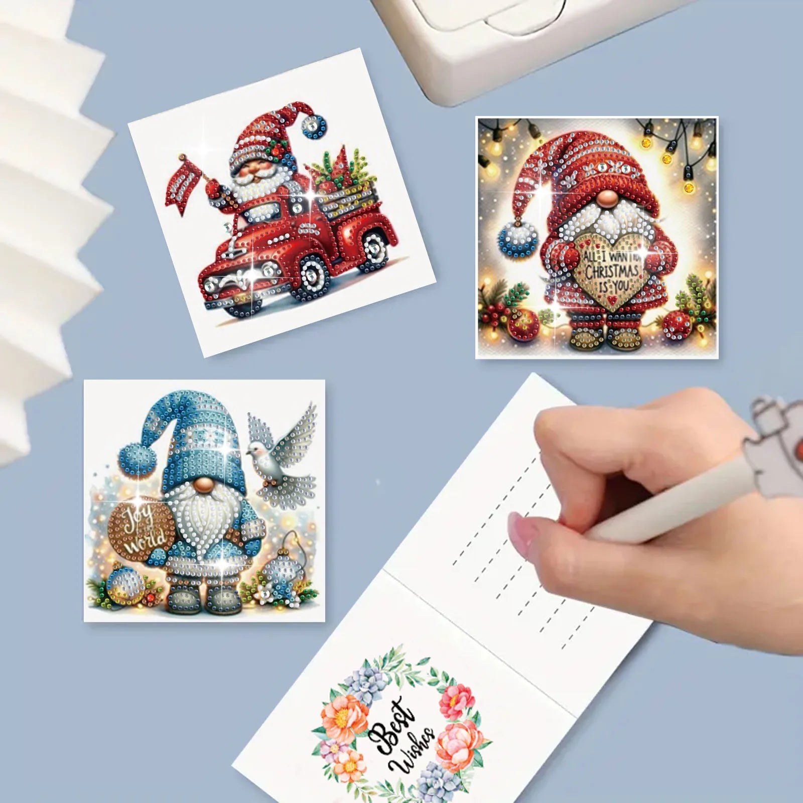 Weihnachtswichtel-Karten | 6 Stück | Diamond Painting