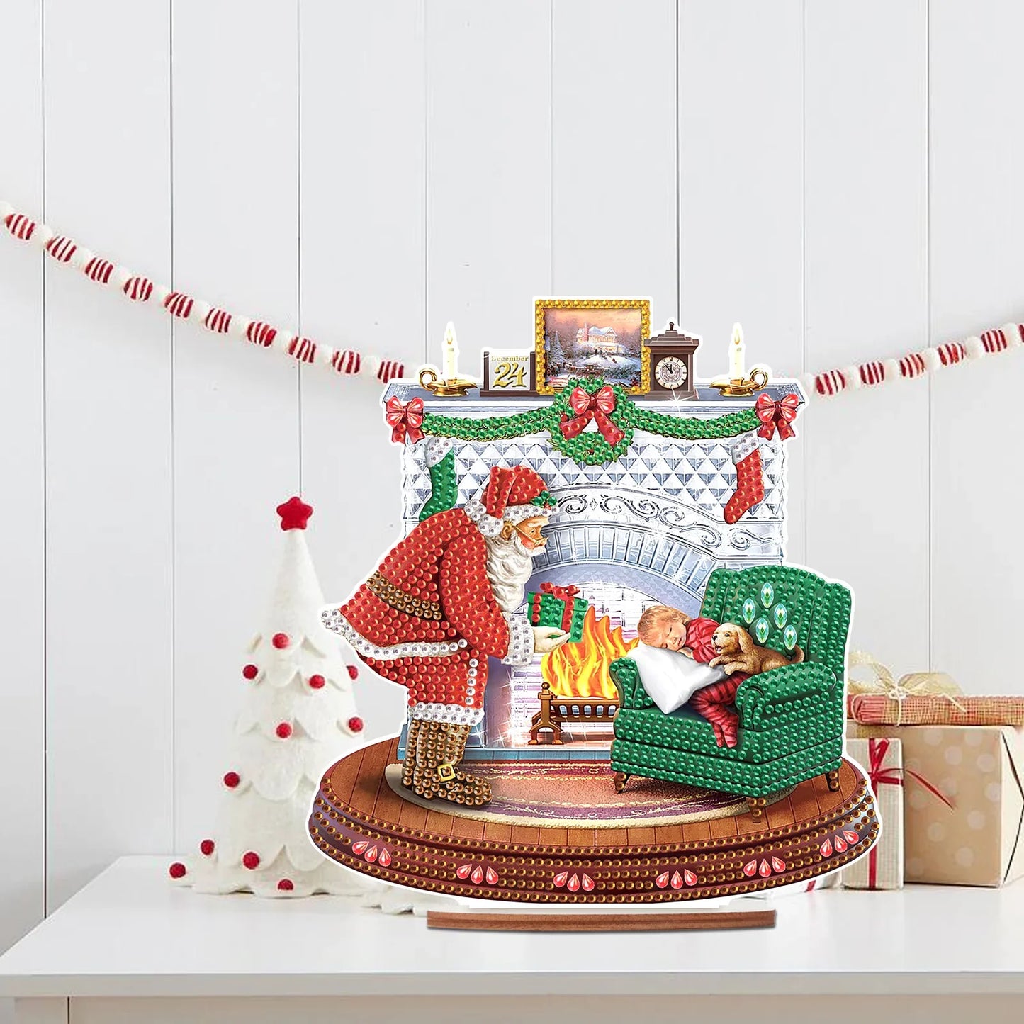 5D Weihnachtsmann am Kamin | Diamond Painting