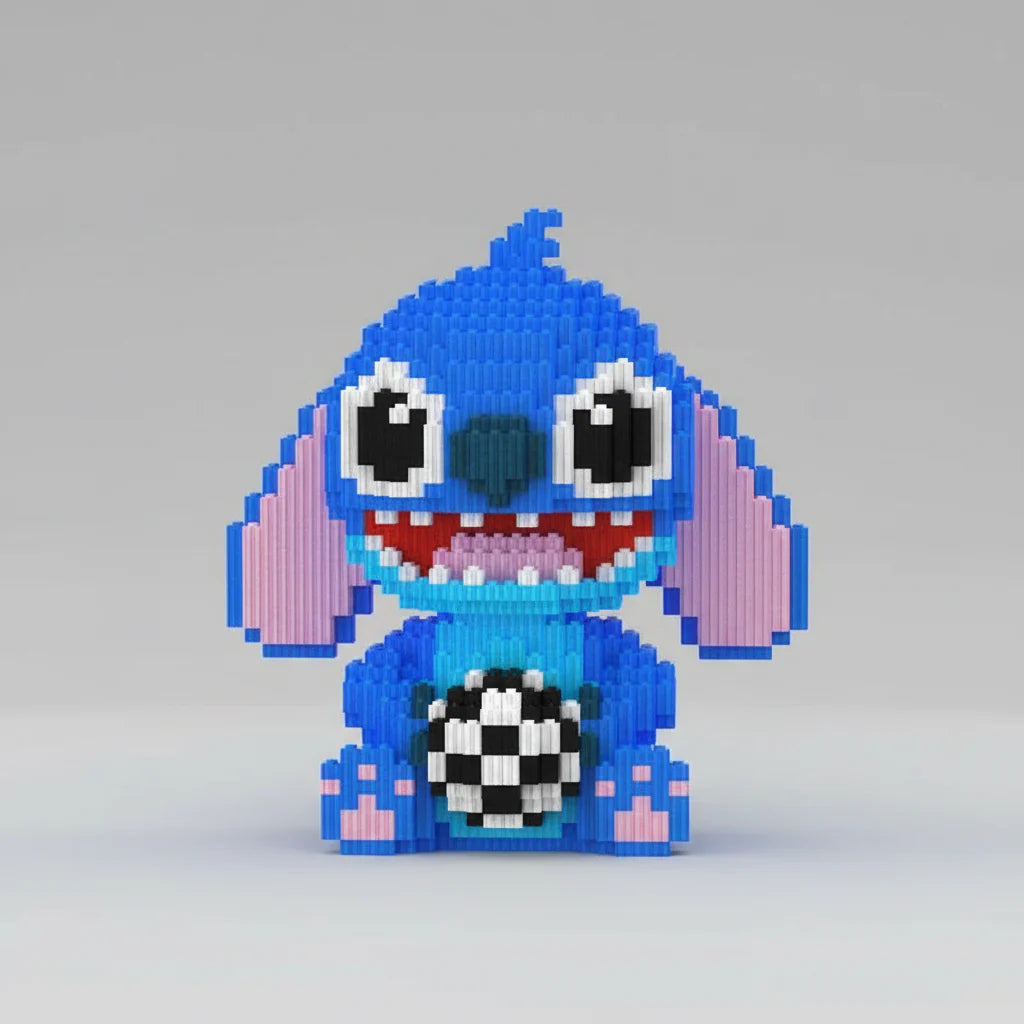 Blaues Wesen mit Fußball | Bausteine