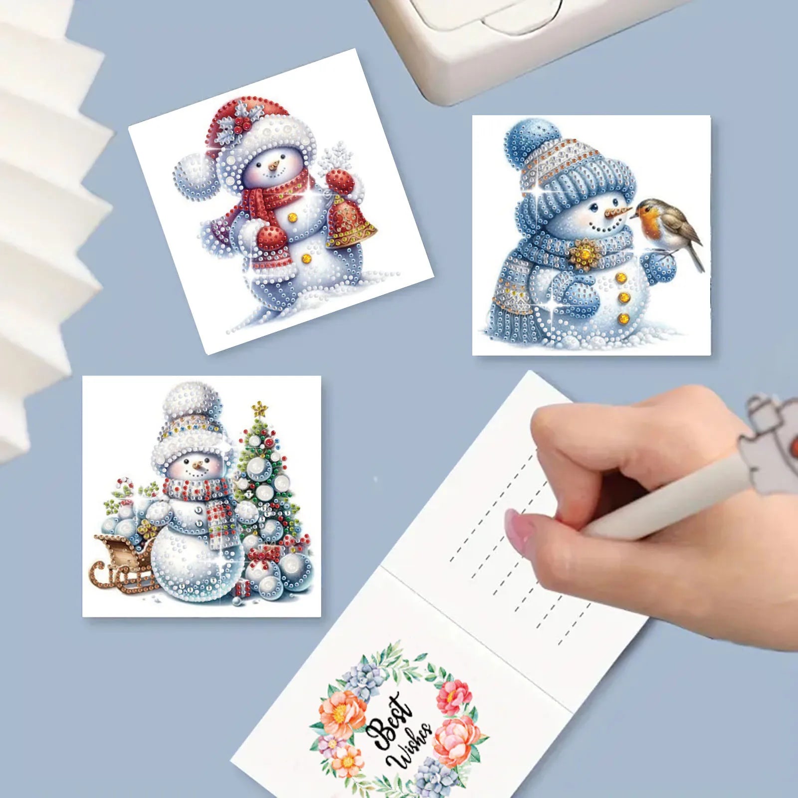 Schneemann-Karten | 6 Stück | Diamond Painting