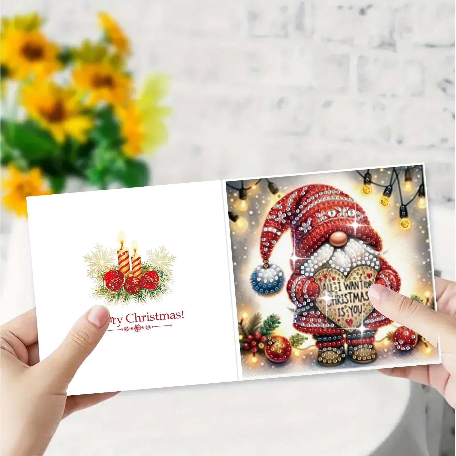 Weihnachtswichtel-Karten | 6 Stück | Diamond Painting