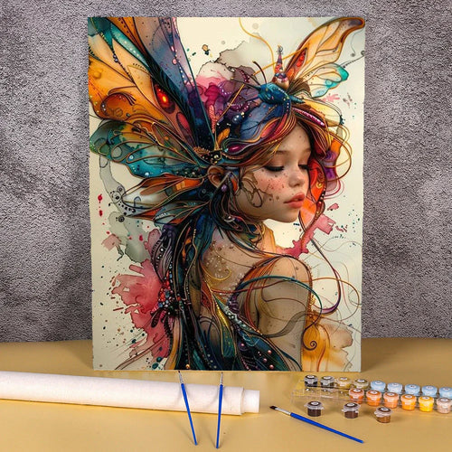 Magische Schmetterlingsfrau – Malen nach Zahlen