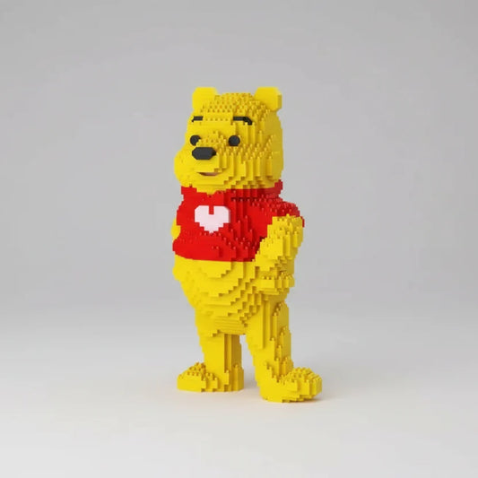 Gelber Bär mit Herzchen-Shirt | Bausteine