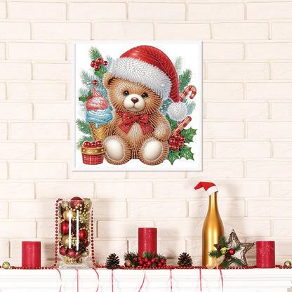 Bär mit Weihnachtsmütze | Diamond Painting