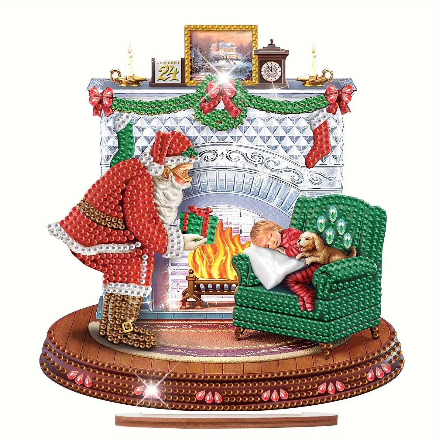 5D Weihnachtsmann am Kamin | Diamond Painting