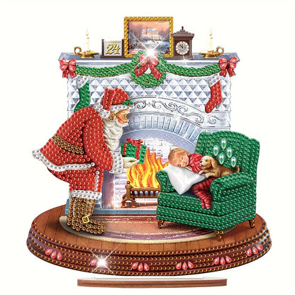 5D Weihnachtsmann am Kamin | Diamond Painting