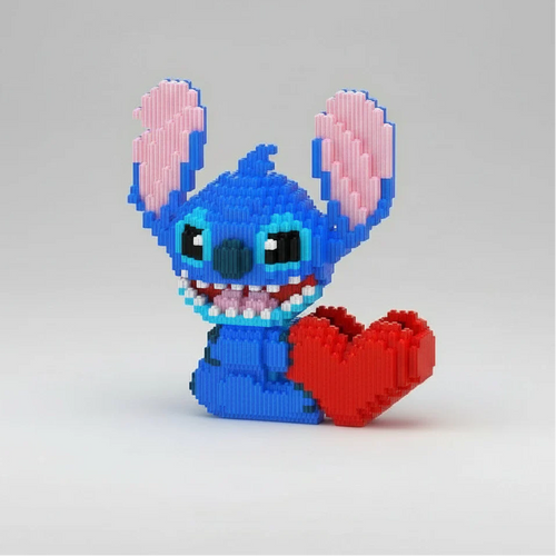 Blaues Wesen mit Herzen-Stiftehalter | Bausteine