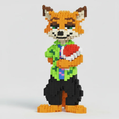 Fuchs mit Rosenstrauß | Bausteine