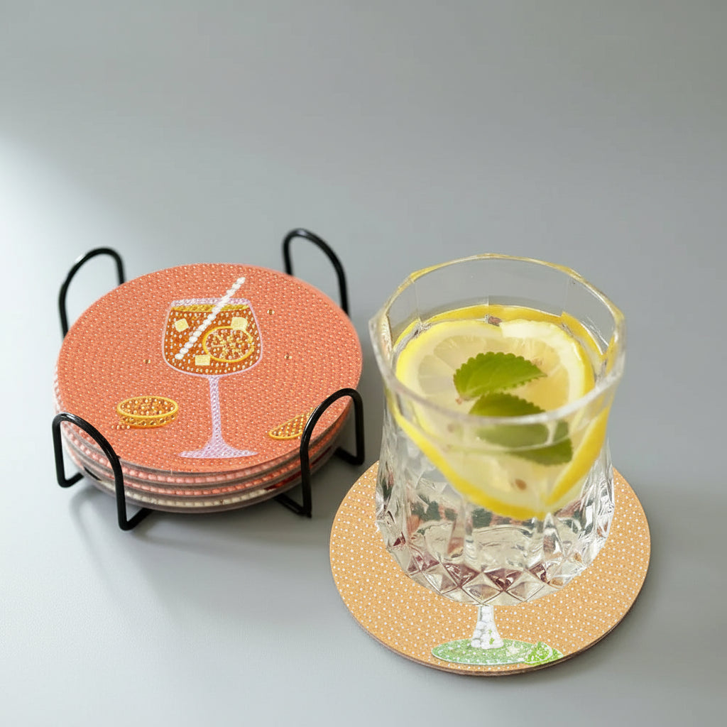 Bunte Cocktail-Untersetzer | Diamond Painting