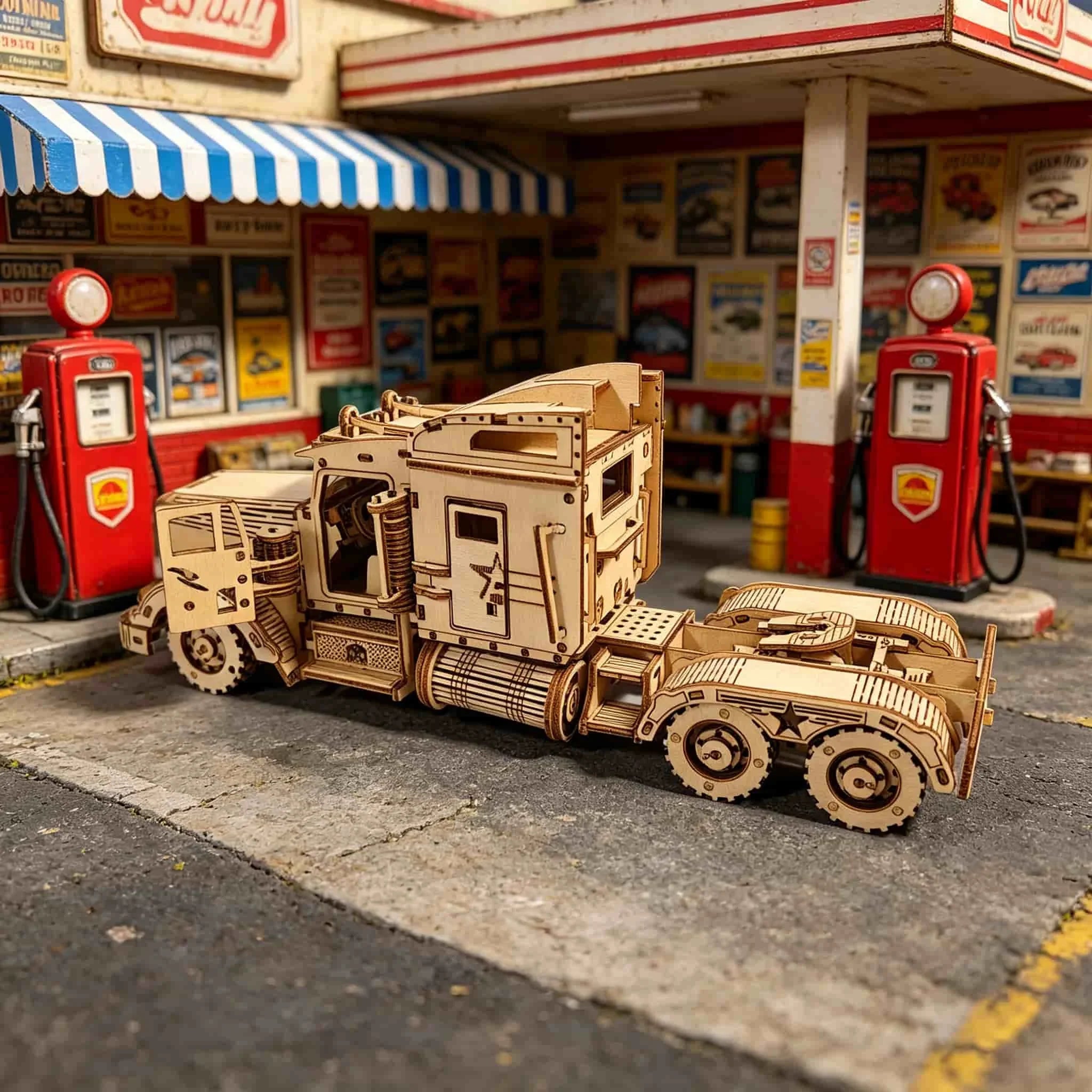 Vintage Amerikanischer Lastwagen | 3D Puzzle