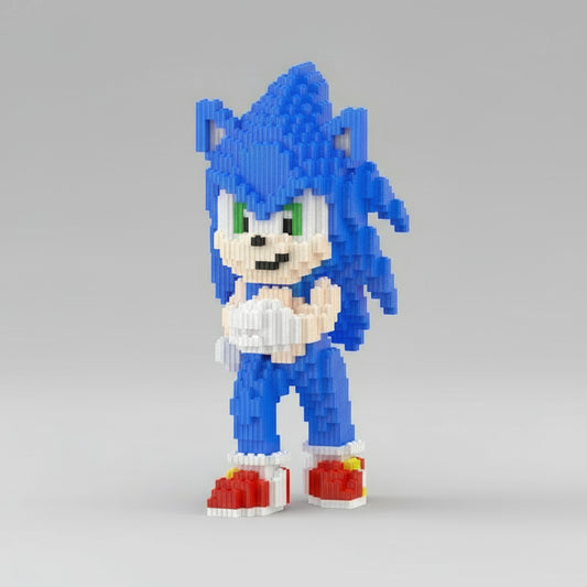 Blaues Schnellwesen mit roten Schuhen | Bausteine