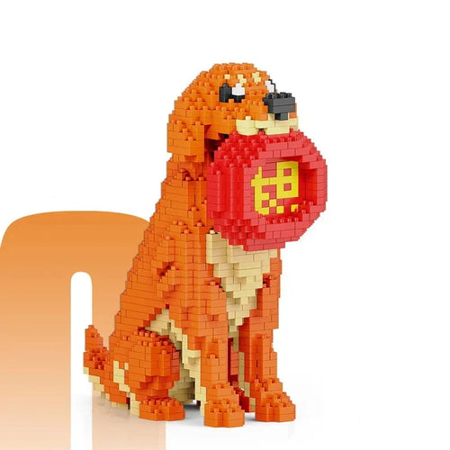 Hund mit Frisbee  | Bausteine