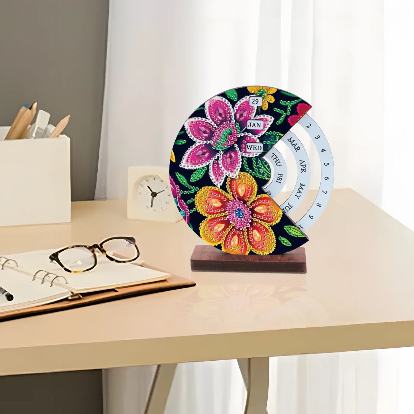 Rosa & orange Blume | Kalender | Diamond painting