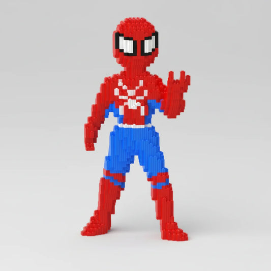 Stehender roter Superheld | Bausteine
