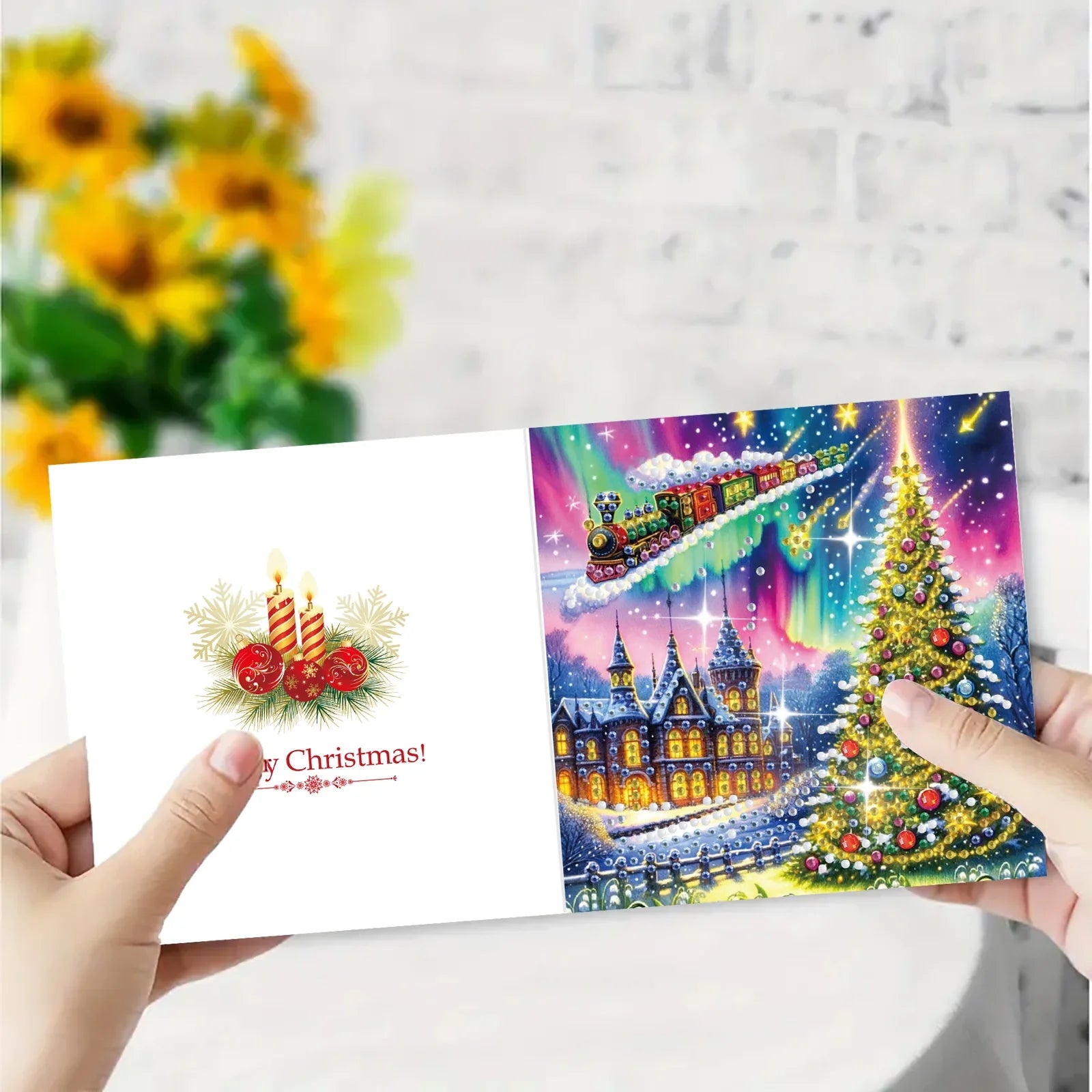 Bunte Weihnachtskarten | 6 Stück | Diamond Painting