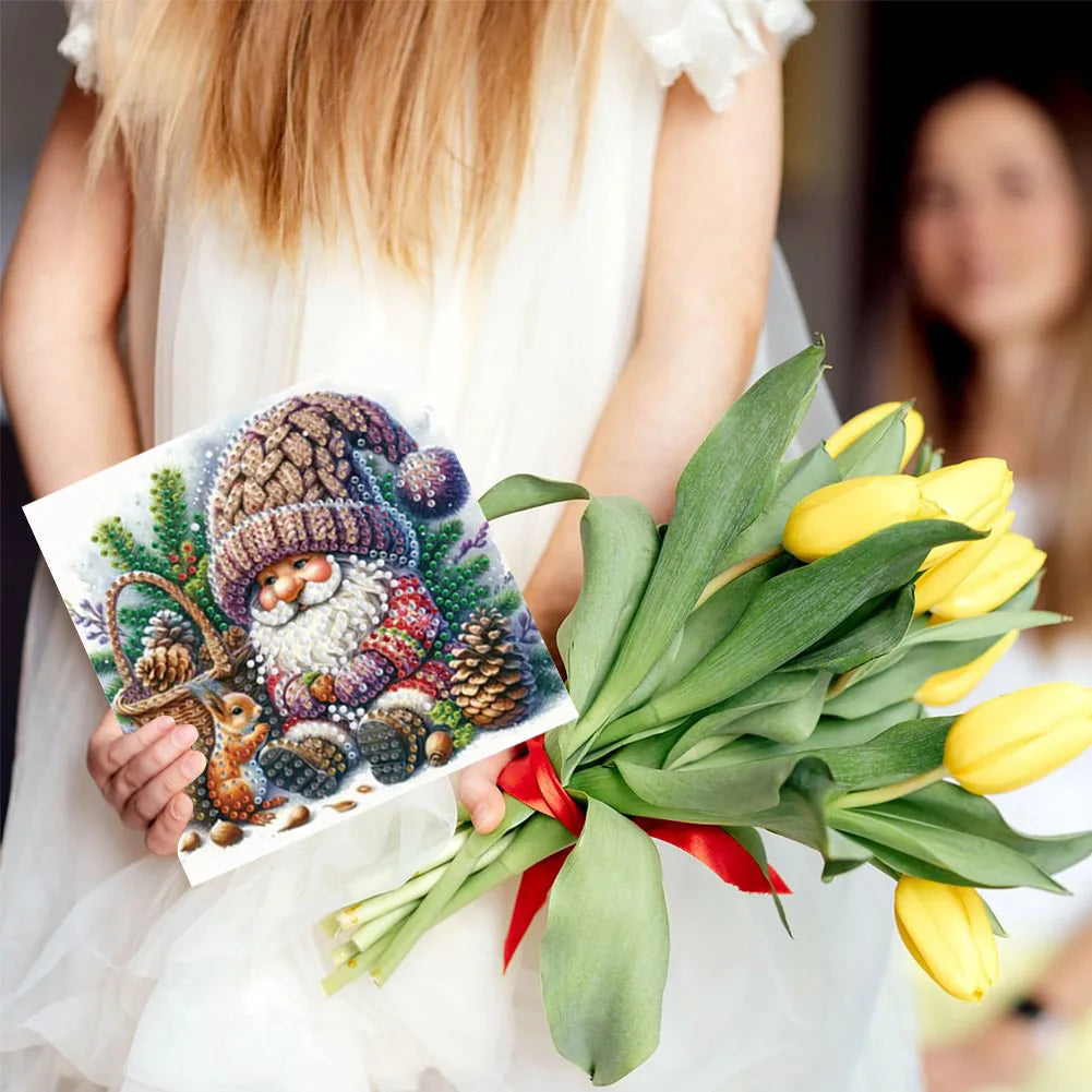 Weihnachtskarten Set mit Warmen Winterfiguren | 6 Stück | Diamond Painting