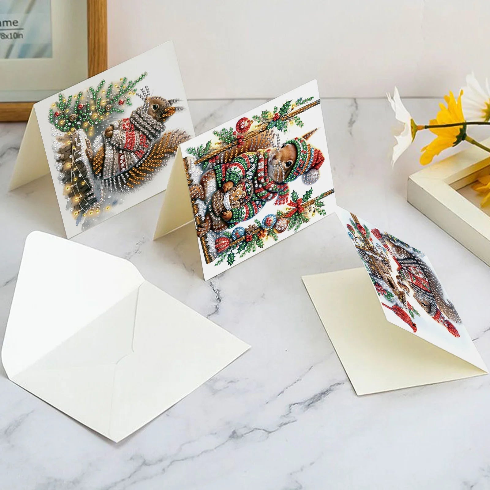 Weihnachtseichhörnchen | 6 Stück | Diamond Painting