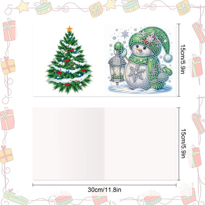 Pinguine & Schneemänner Weihnachtskarten | 8 Stück | Diamond Painting