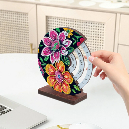 Rosa & orange Blume | Kalender | Diamond painting