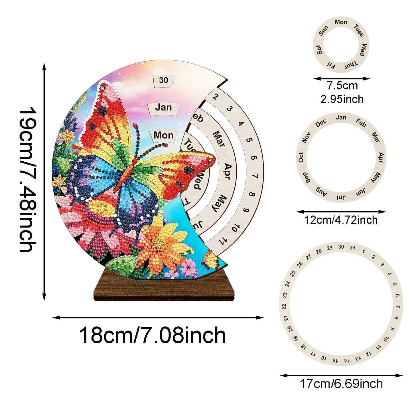 Regenbogen-Schmetterling | Kalender | Diamond painting