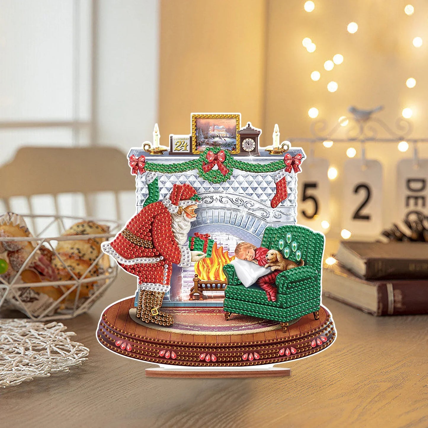 5D Weihnachtsmann am Kamin | Diamond Painting