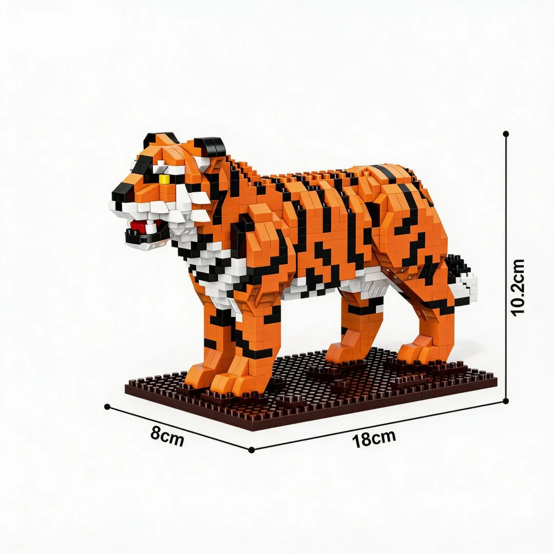 Tiger auf Bauplatte | Bausteine