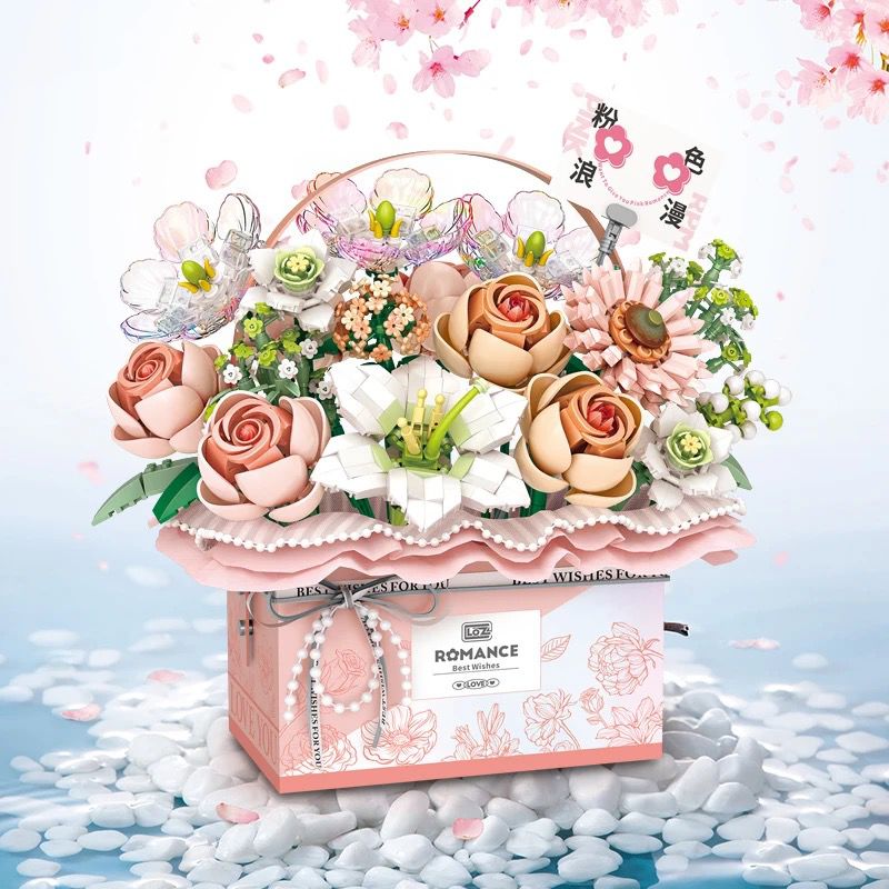 Rosa Rose Korb  | Bausteine