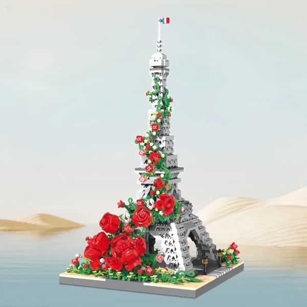 Eiffelturm mit Rosen  | Bausteine