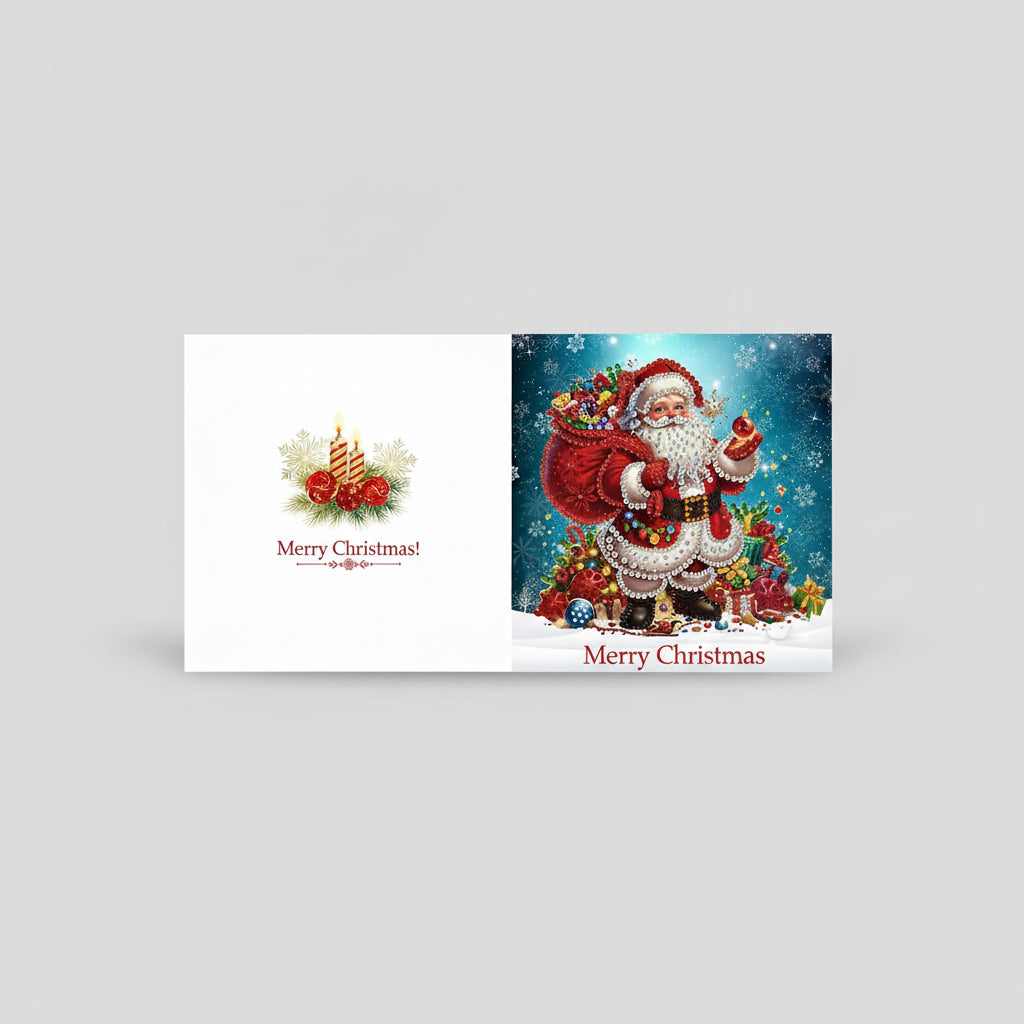 Weihnachtsmann Weihnachtskarten | 12 Stück | Diamond Painting