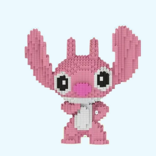 Niedliches rosafarbenes Wesen mit großen Ohren | Bausteine