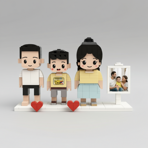 Eigenes Foto als Baustein-Figur – 3 Personen | Bausteine