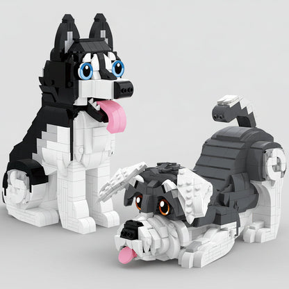 Sitzender Husky | Bausteine