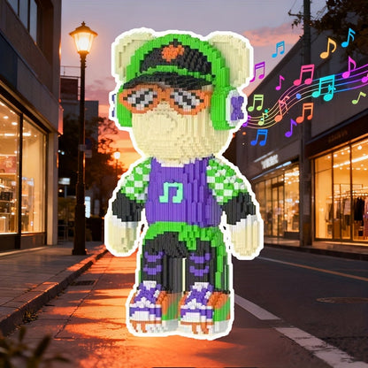 Bär mit Kopfhörer | Bausteine