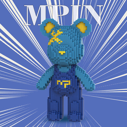 Bär mit blauer Latzhose | Bausteine