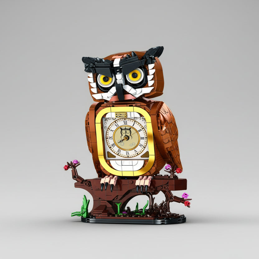 Eule mit Uhr | Bausteine