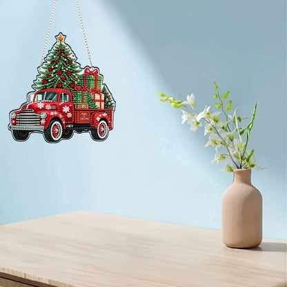 Dekoanhänger | Weihnachts-Truck | Diamond Painting