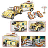 Cabrio mit Caravan - Morgen zu Hause