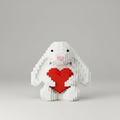 Süßes Kaninchen mit Herz | Bausteine