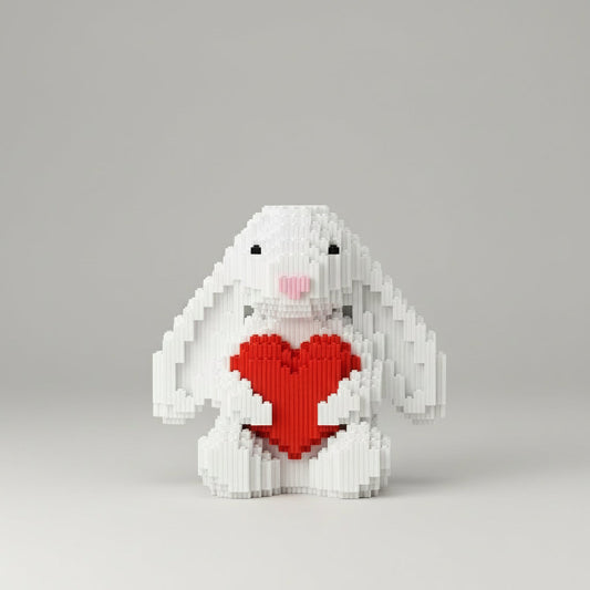 Süßes Kaninchen mit Herz | Bausteine