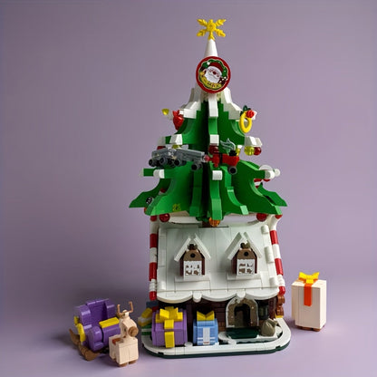 Weihnachtsbaum auf Häuschen | Bausteine