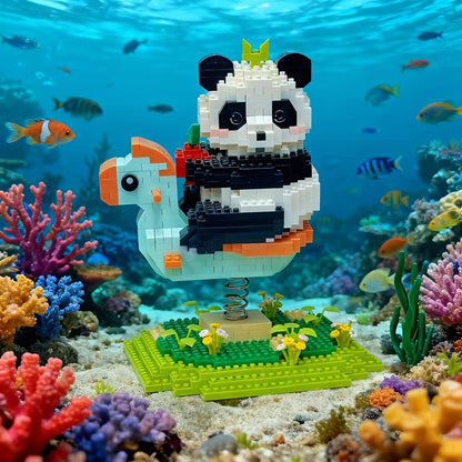 Panda auf der Wippe | Bausteine