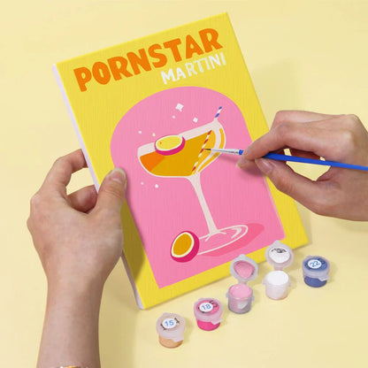 6 Mini-Gemälde | Bunte Cocktail-Kollektion | Malen nach Zahlen