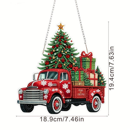 Dekoanhänger | Weihnachts-Truck | Diamond Painting